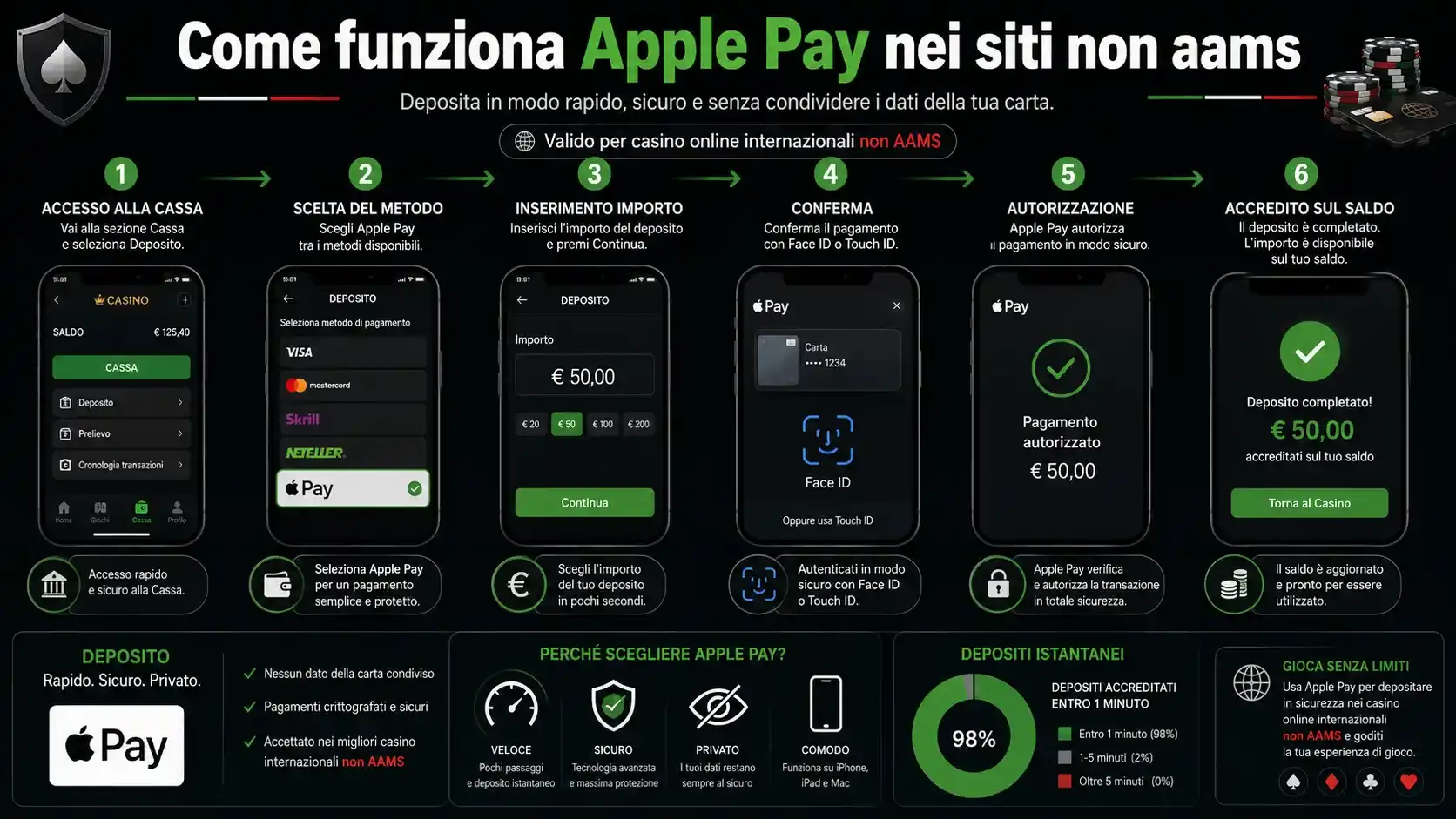 Come funziona Apple Pay nei siti non aams